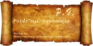 Polónyi Innocencia névjegykártya
